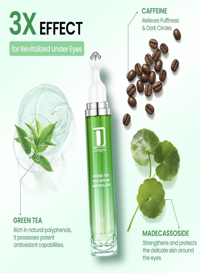 Dongyu Eye Cream Anti Aging: Caffeine Green Tea Eye Cream for Beauty Enthusiasts - Puffy Eye Treatment Morning Night Use (Green) - Image 3